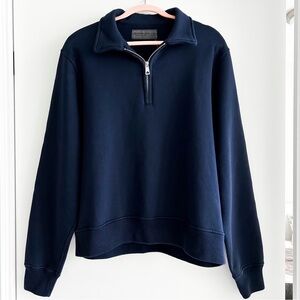 Abercrombie unisex navy blue half zip sweatshirt